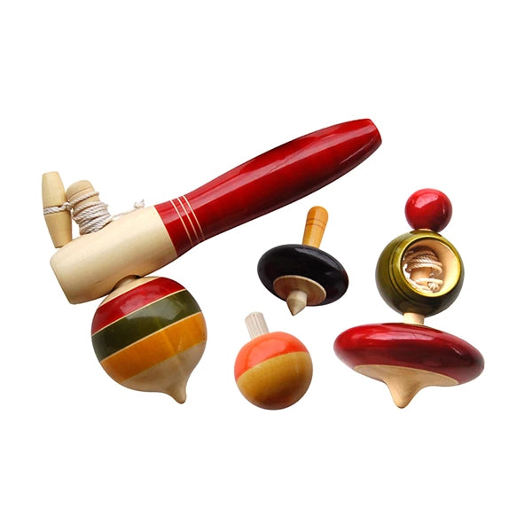 Merry Tops Wooden spinning tops